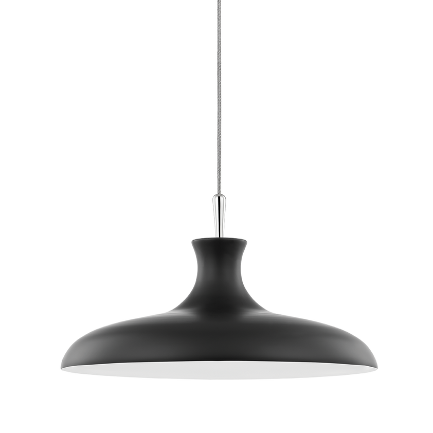 Cassidy Pendant 11" - Polished Nickel/Dusk Black