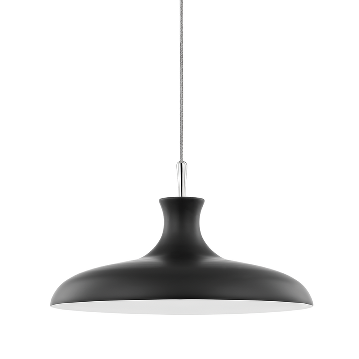 Cassidy Pendant 11" - Polished Nickel/Dusk Black