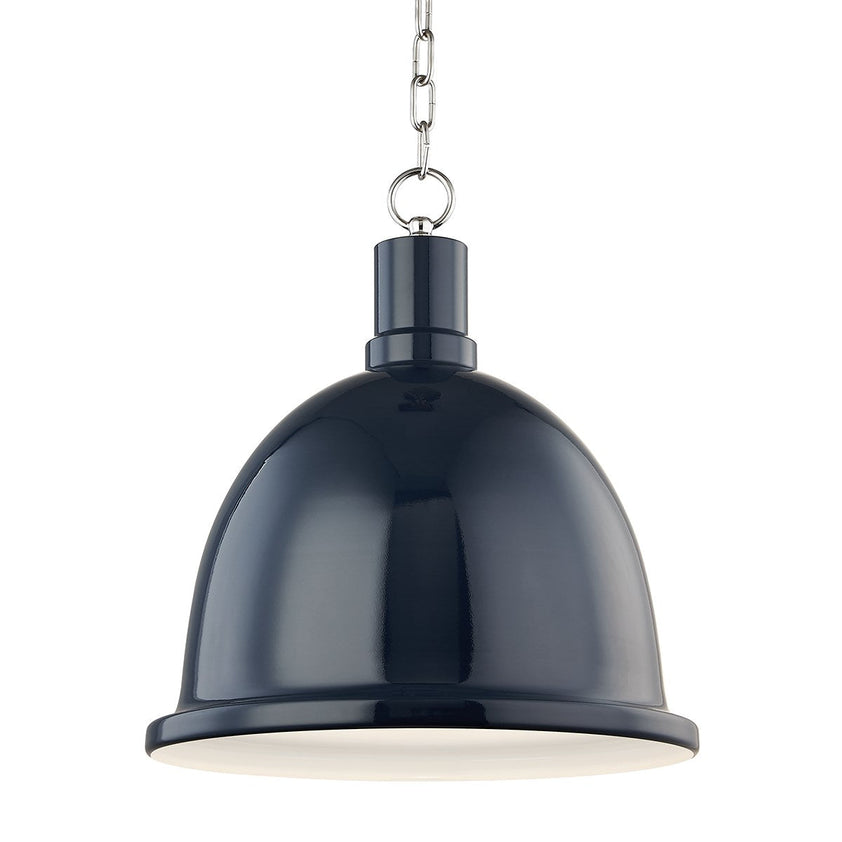 Blair Pendant 18" - Polished Nickel/Navy