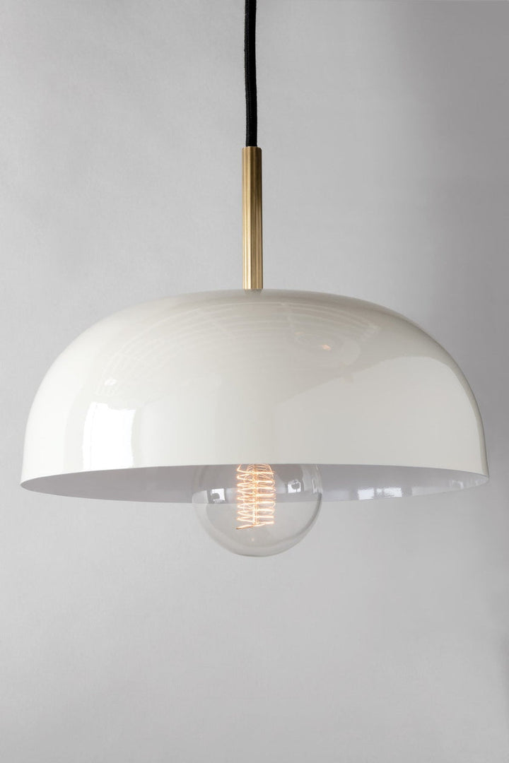 Avery Pendant 13" - Aged Brass/Cream