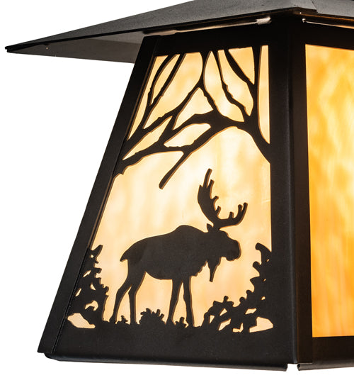 24" Wide Moose At Dawn 2 Light Wall Sconce