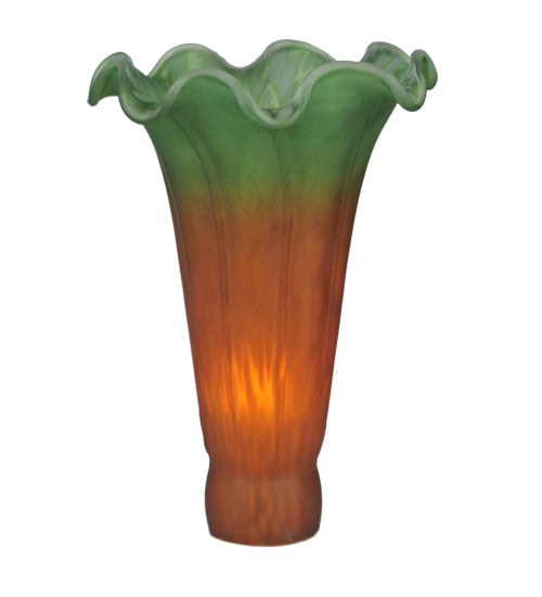 10.5"W Amber/Green Pond Lily 3 Lt Wall Sconce