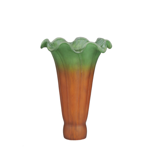 3.5"W X 5"H Amber/Green Pond Lily Shade