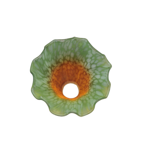 3.5"W X 5"H Amber/Green Pond Lily Shade