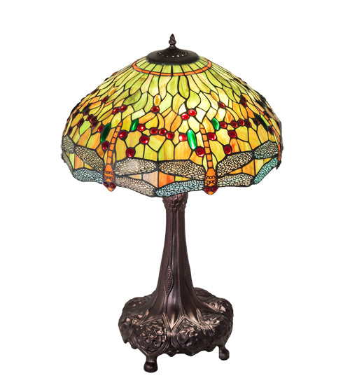 31" High Tiffany Hanginghead Dragonfly Table Lamp