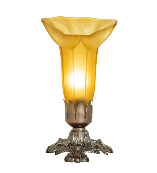 8" High Amber Tiffany Pond Lily Victorian Accent Lamp