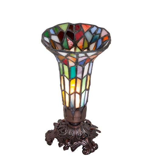 8" High Stained Glass Pond Lily Victorian Accent Lamp