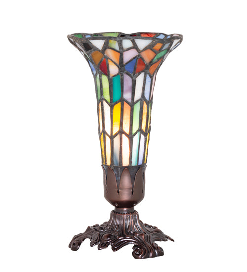 8" High Stained Glass Pond Lily Victorian Accent Lamp