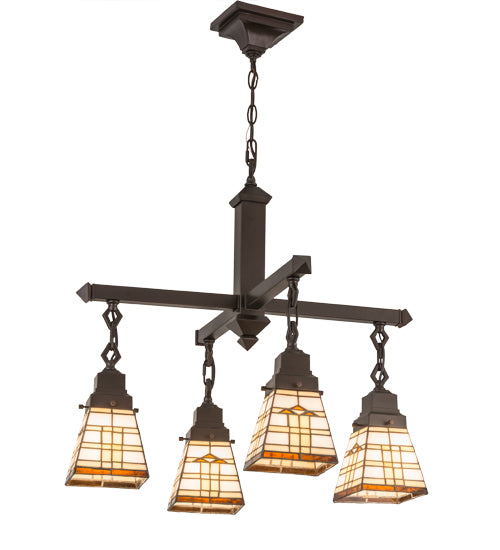 26"W Arrowhead Mission 4 Lt Chandelier