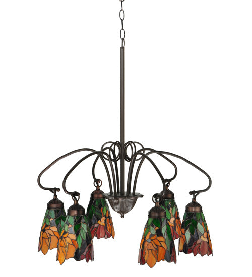 26" Wide Iris 6 Light Chandelier