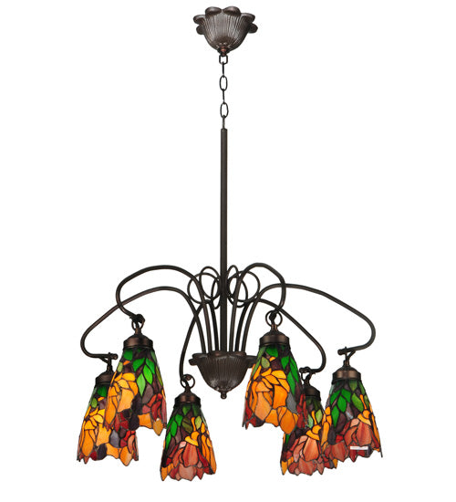 26" Wide Iris 6 Light Chandelier