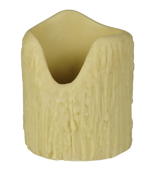 4"W X 5"H Poly Resin Ivory Uneven Top Candle Cover