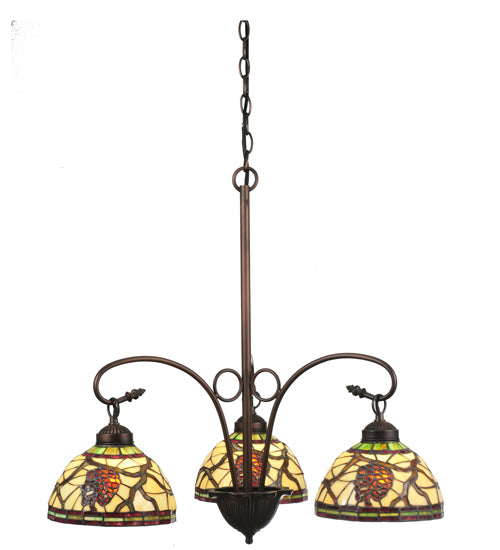 28" Wide Pinecone 3 Lt Chandelier