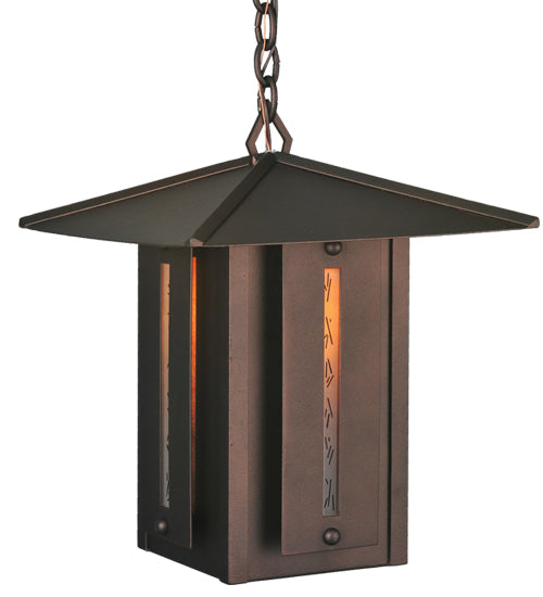 14" Square Moss Creek Creekside Lantern Pendant