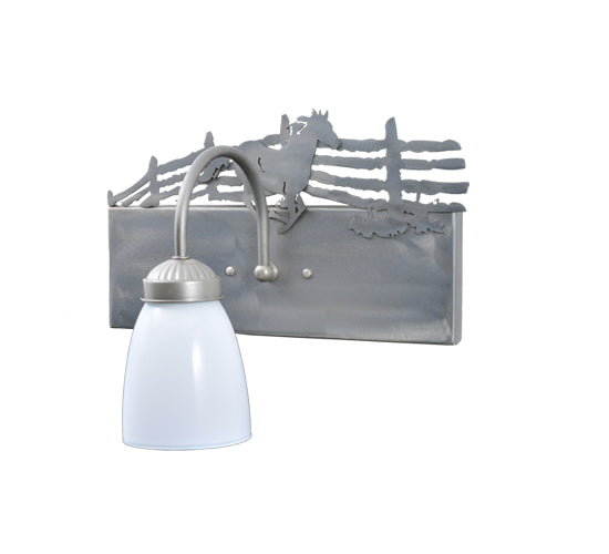 13" Wide Running Horses Vanity Light