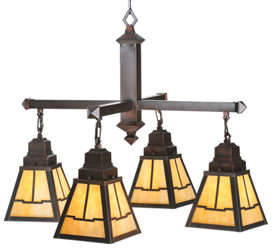 30" Wide Valley View Mission 4 Light Chandelier