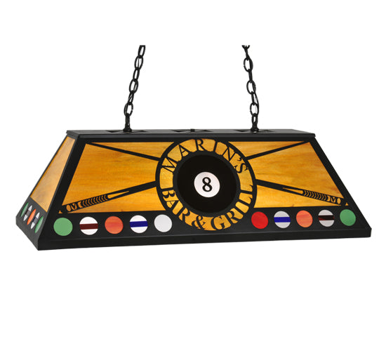 39" Long 8 Ball Personalized Marin'S Bar & Grill Oblong Pendant