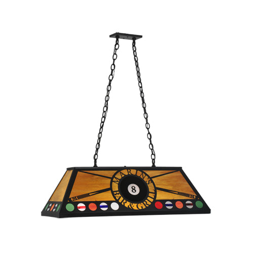 39" Long 8 Ball Personalized Marin'S Bar & Grill Oblong Pendant