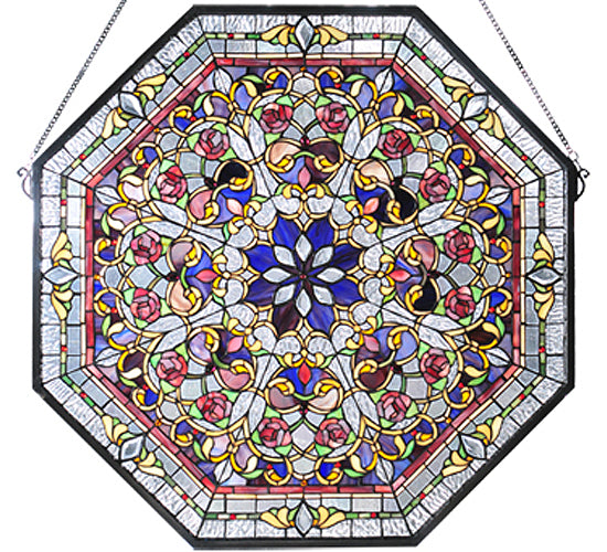 25"W X 25"H Floral Stained Glass Window