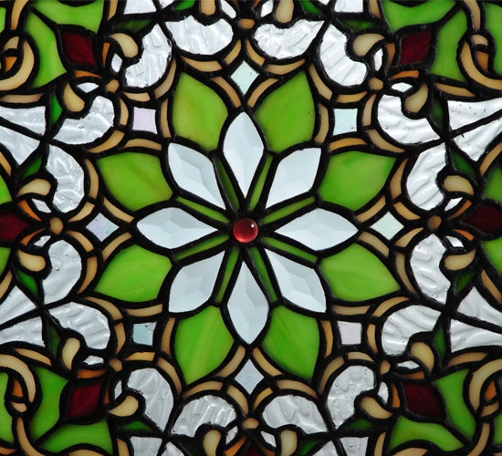 25"W X 25"H Floral Stained Glass Window