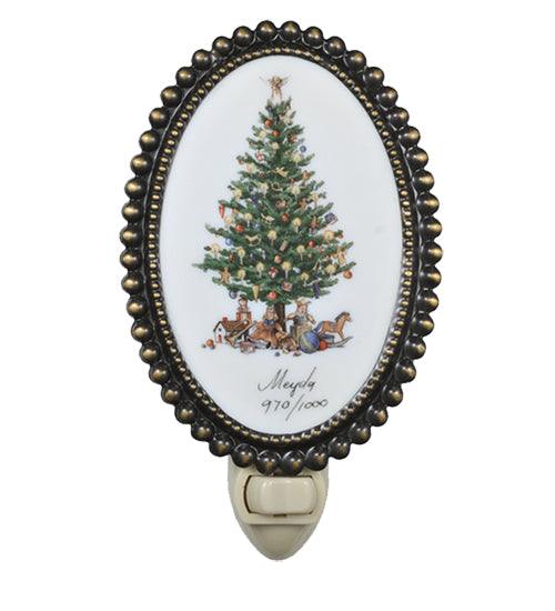 3.5" Wide Christmas Christmas Tree Fused Oval Night Light