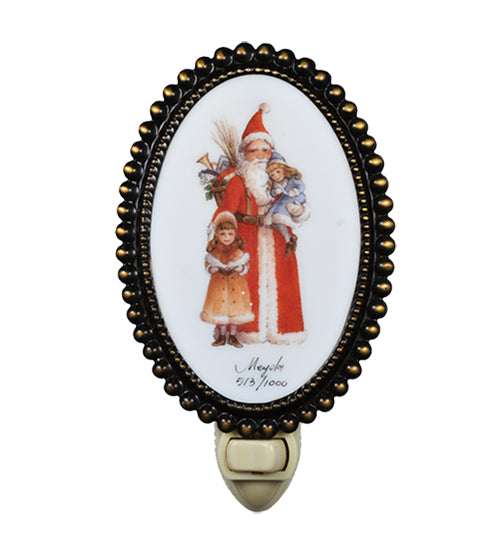 3.5" Wide Christmas Father Christmas & Friends Fused Oval Night Light