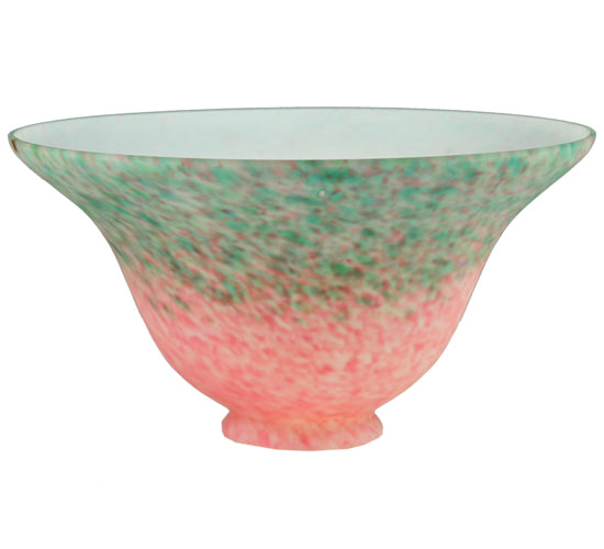 7.5" Wide Pink & Green Pate-De-Verre Bell Shade