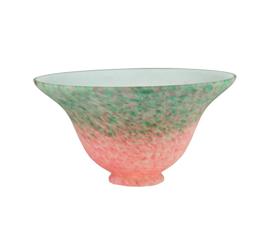 7.5" Wide Pink & Green Pate-De-Verre Bell Shade