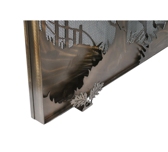 39.5"W X 30"H Deer On The Loose Arched Fireplace Screen