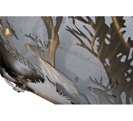 39.5"W X 30"H Deer On The Loose Arched Fireplace Screen