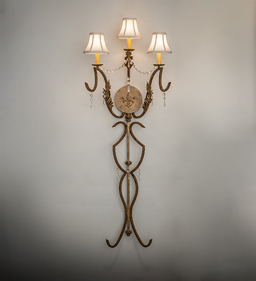 21" Wide Old Broadway 3 Lt Wall Sconce