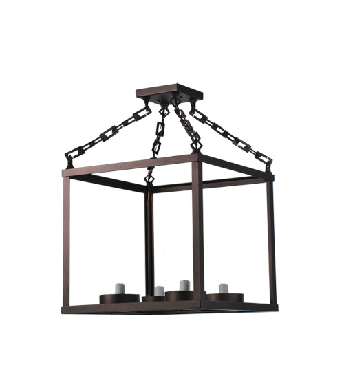 16" Square Kitzi Box 4 Light Chandelier