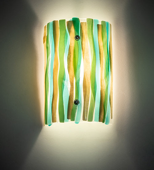 9"W La Spiaggia Fused Glass Wall Sconce