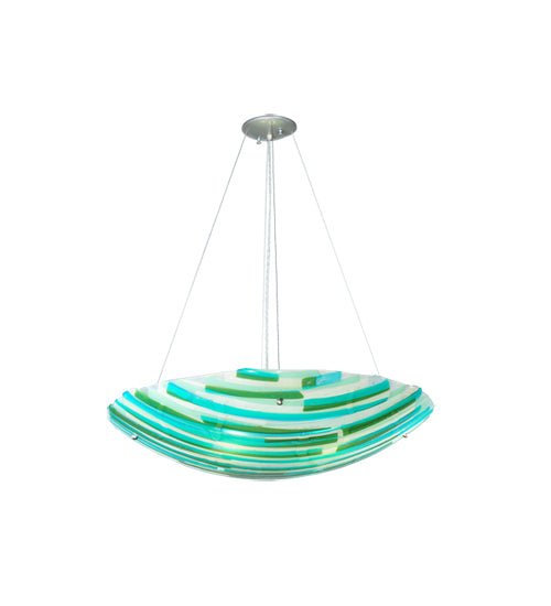 30"W Metro Fusion La Spiaggia Glass Inverted Pendant