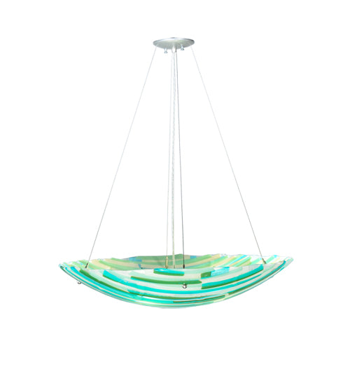 30"W Metro Fusion La Spiaggia Glass Inverted Pendant