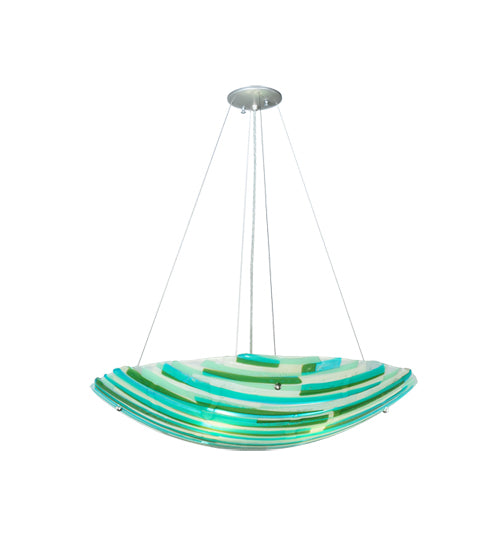 30"W Metro Fusion La Spiaggia Glass Inverted Pendant