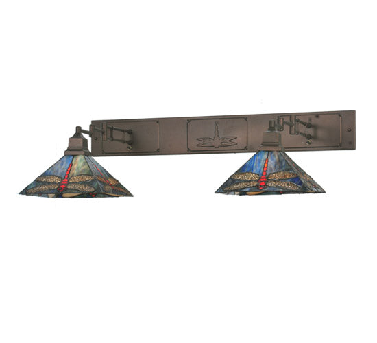 36" Wide Prairie Dragonfly 2 Light Swing Arm Wall Sconce