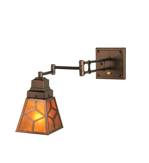 5-14" Wide Diamond Craftsman Swing Arm Wall Sconce