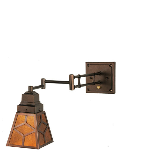 5-14" Wide Diamond Craftsman Swing Arm Wall Sconce