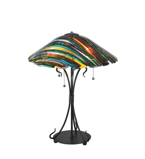 24"H Penna Di Pavone Fused Glass Table Lamp