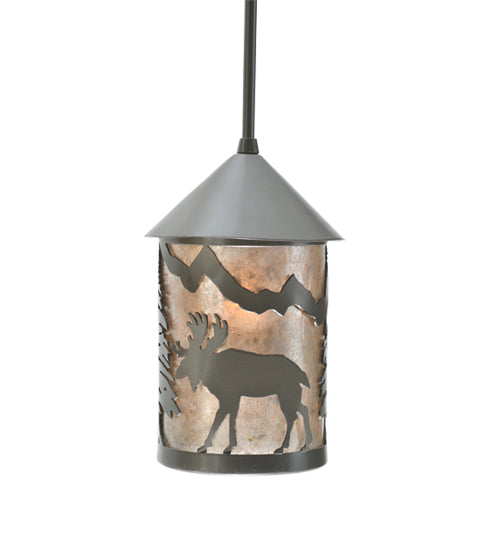 6" Wide Lone Moose Lantern Mini Pendant