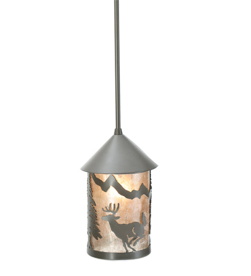 6" Wide Lone Deer Lantern Mini Pendant