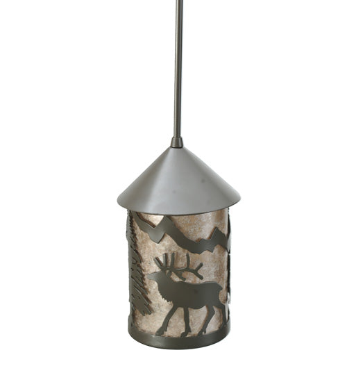 6" Wide Lone Elk Lantern Mini Pendant