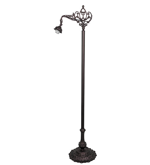 60" High Mahogany Bronze Bridge Arm Floor Lamp