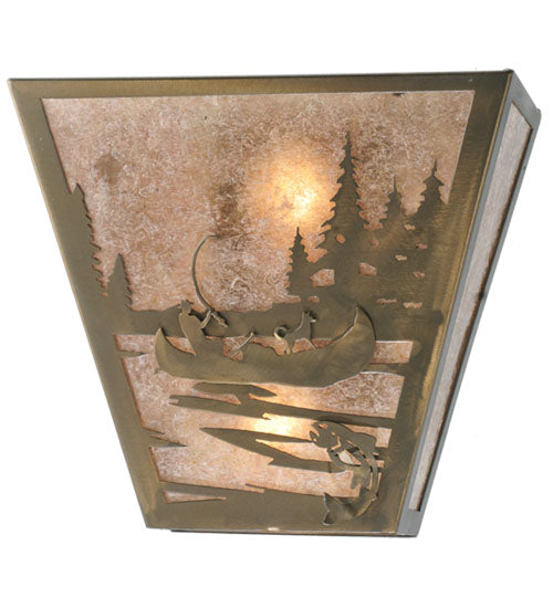 13"W Fly Fishing Creek W/Dog Wall Sconce