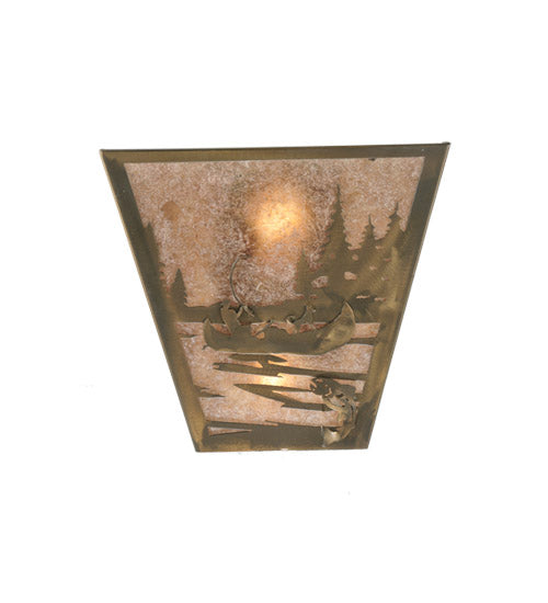 13"W Fly Fishing Creek W/Dog Wall Sconce