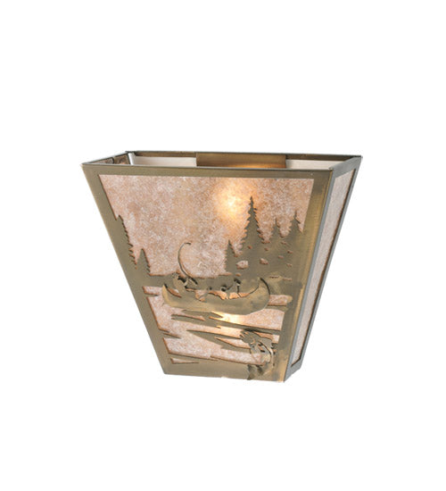 13"W Fly Fishing Creek W/Dog Wall Sconce