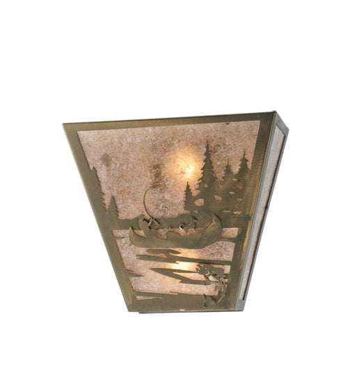 13"W Fly Fishing Creek W/Dog Wall Sconce