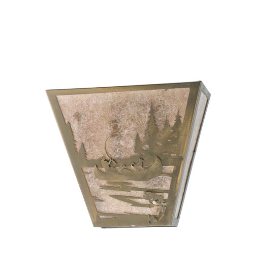 13"W Fly Fishing Creek W/Dog Wall Sconce