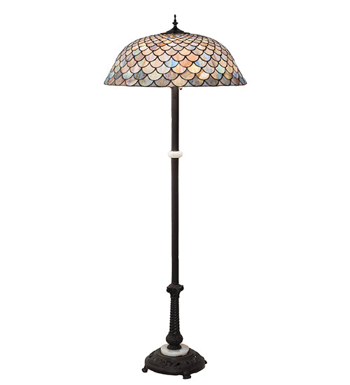 62" High Tiffany Fishscale Floor Lamp